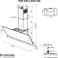 Витяжка MINOLA HVS 9412 WH 850 LED White