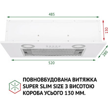 Вытяжка PERFELLI BI 5252 WH 700 LED