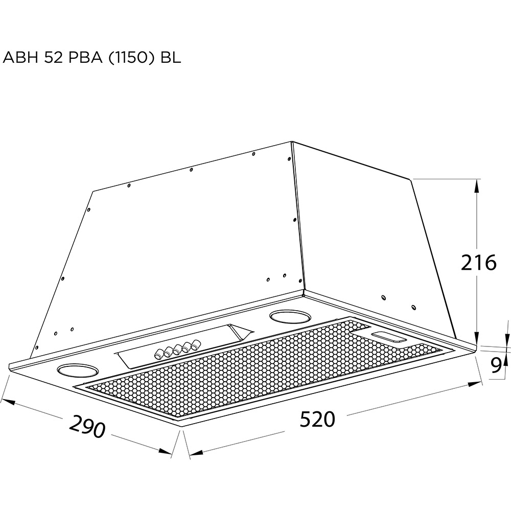 Зовнішній вигляд Витяжка PYRAMIDA ABH 52 PBA (1150) BL