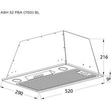 Витяжка PYRAMIDA ABH 52 PBA (1150) BL