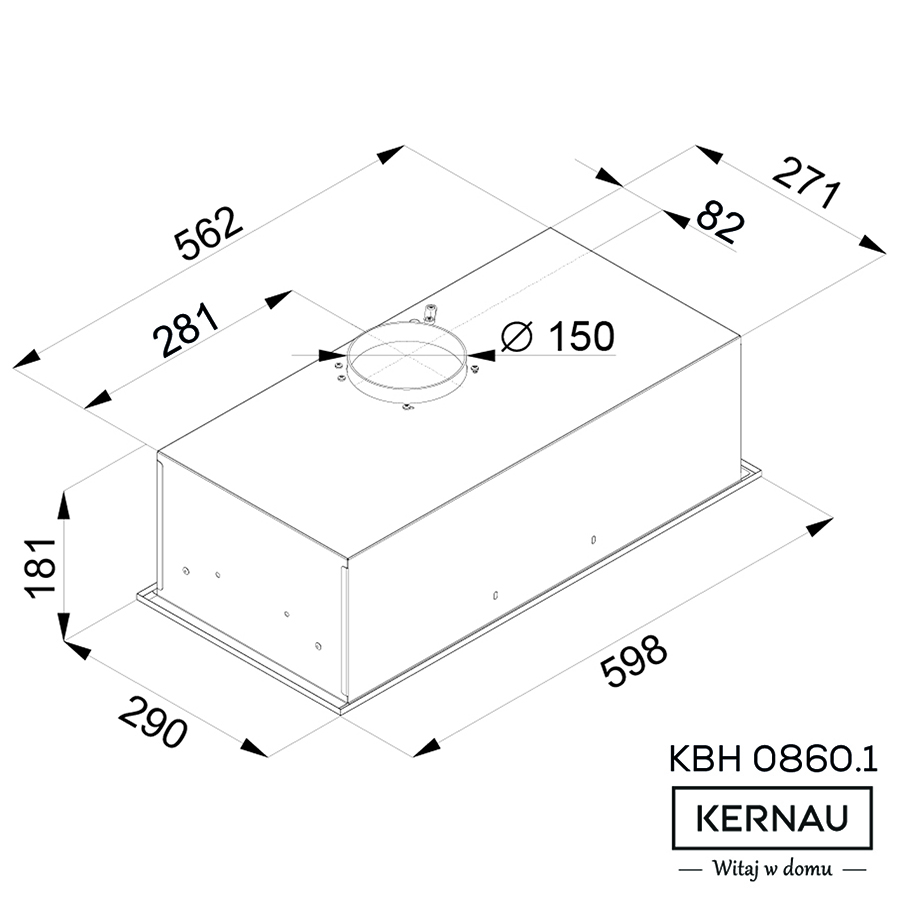 Вытяжка KERNAU KBH 0860.1 B Тип встраиваемая