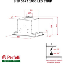 Витяжка PERFELLI BISP 5673 BL 1000 LED Strip