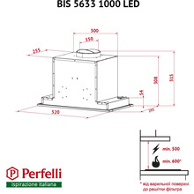 Вытяжка PERFELLI BIS 5633 I 1000 LED