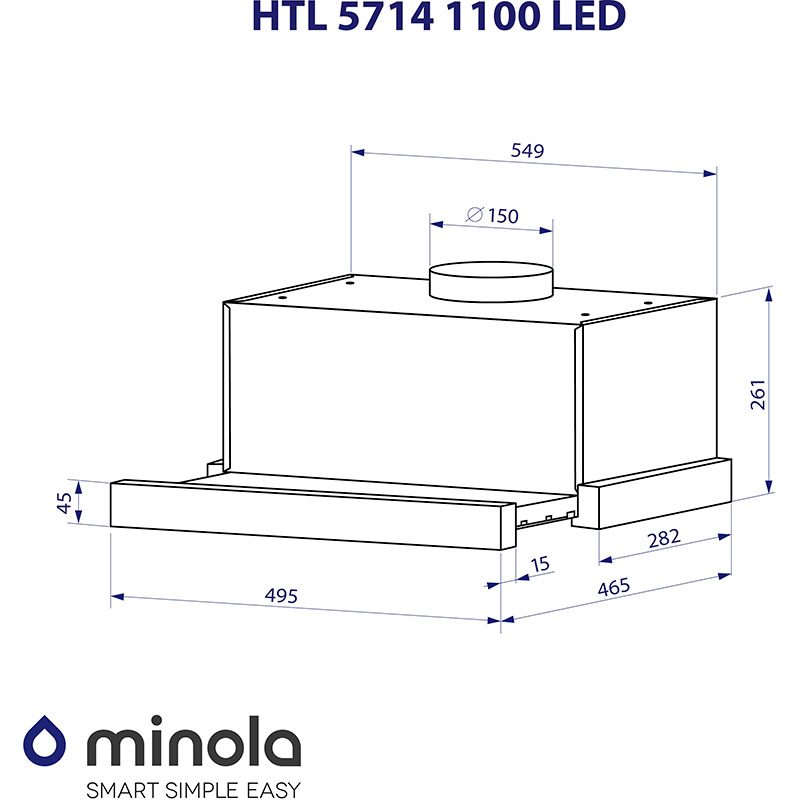 В інтернет магазині Витяжка MINOLA HTL 5714 WH 1100 LED