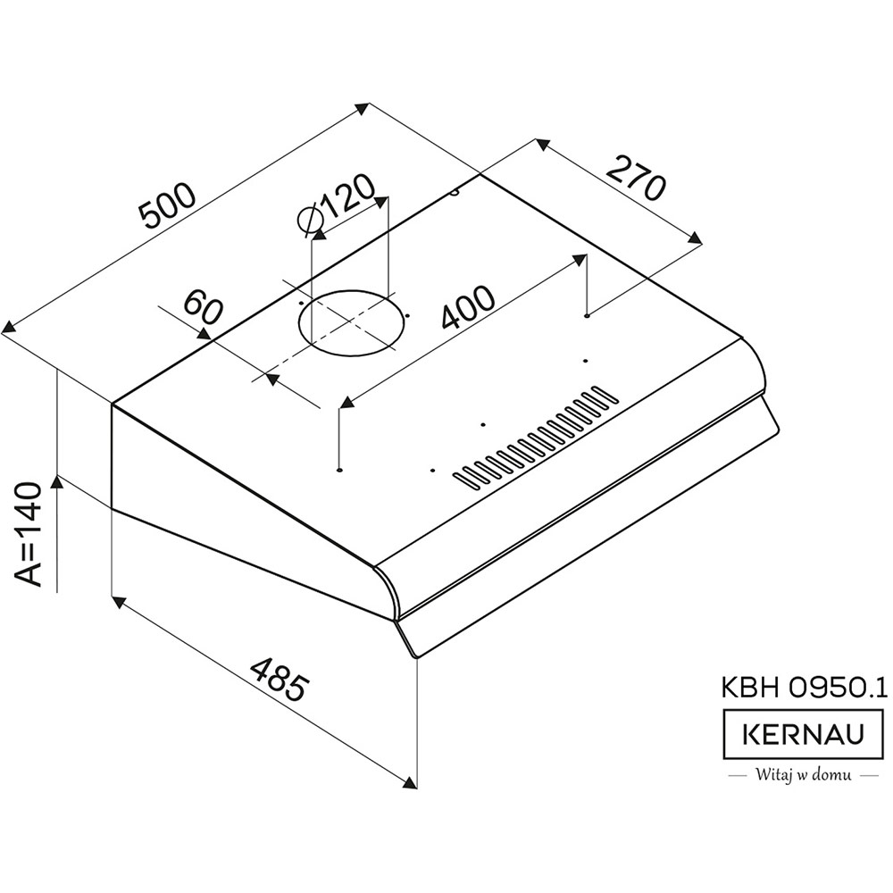 Витяжка KERNAU KBH 0950.1 S Тип плоска