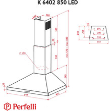 Витяжка PERFELLI K 6402 WH 850 LED