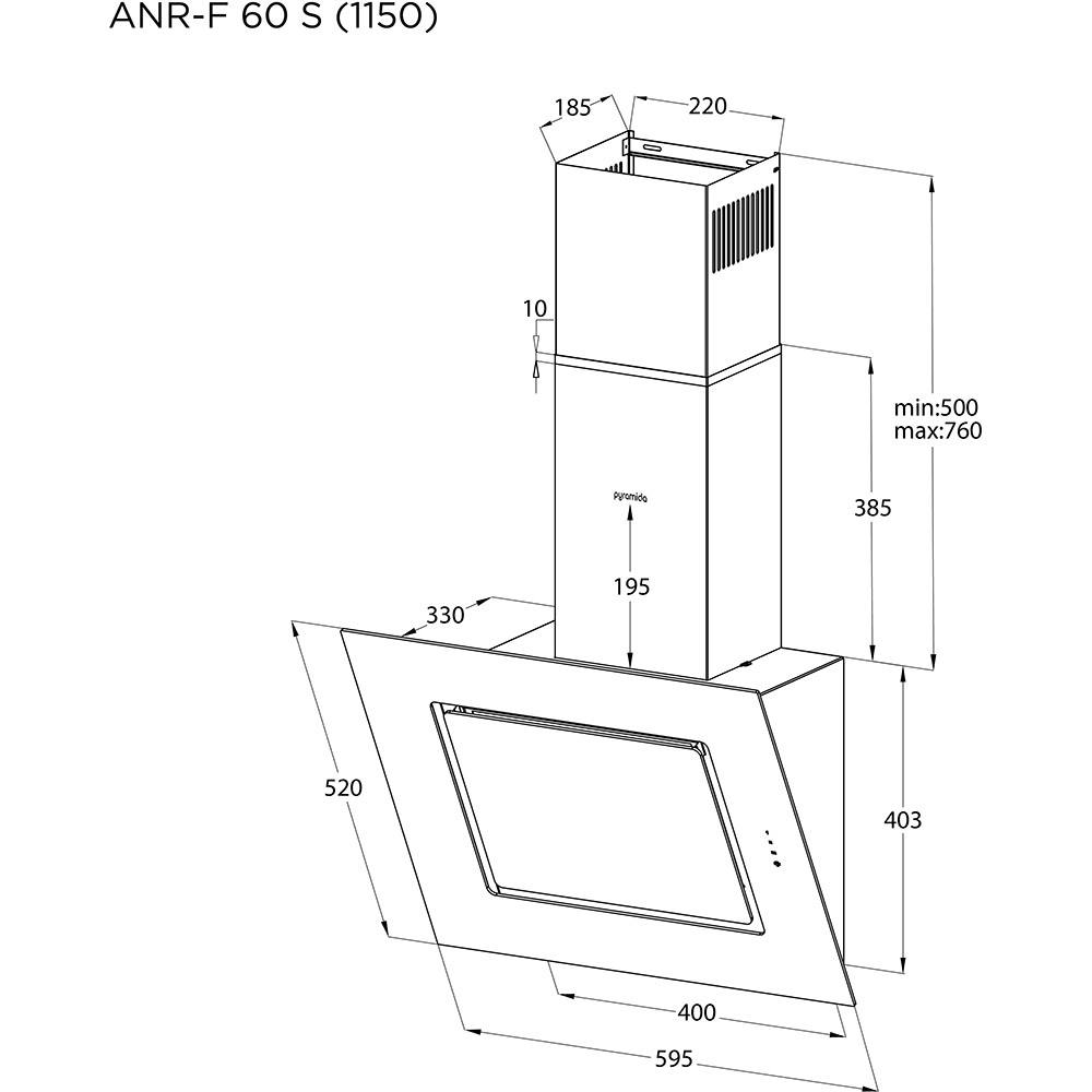 Замовити Витяжка PYRAMIDA ANR-F 60 S (1150) GIV