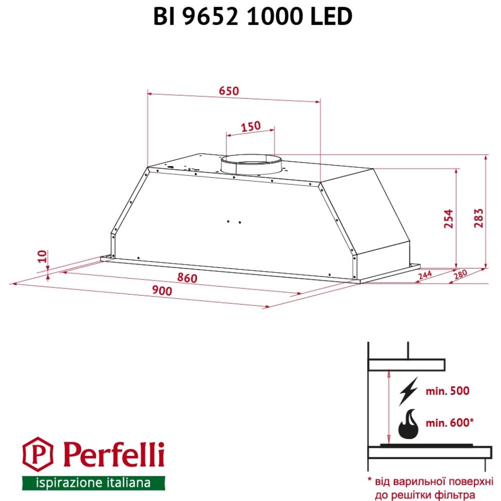 В Україні Витяжка PERFELLI BI 9652 I 1000 LED