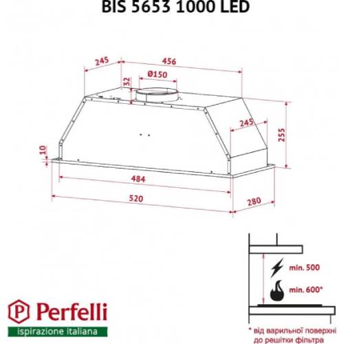 В Фокстрот Вытяжка PERFELLI BIS 5653 WH 1000 LED