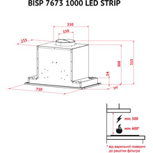Витяжка PERFELLI BISP 7673 BL 1000 LED Strip