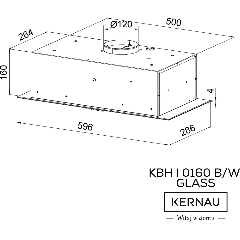 Витяжка KERNAU KBH I 0160 B GLASS Тип вбудована