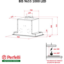 Витяжка PERFELLI BIS 9633 I 1000 LED
