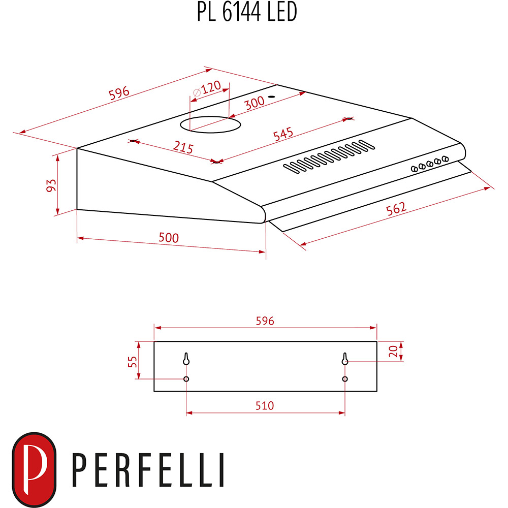 Витяжка PERFELLI PL 6144 W LED — фото 16