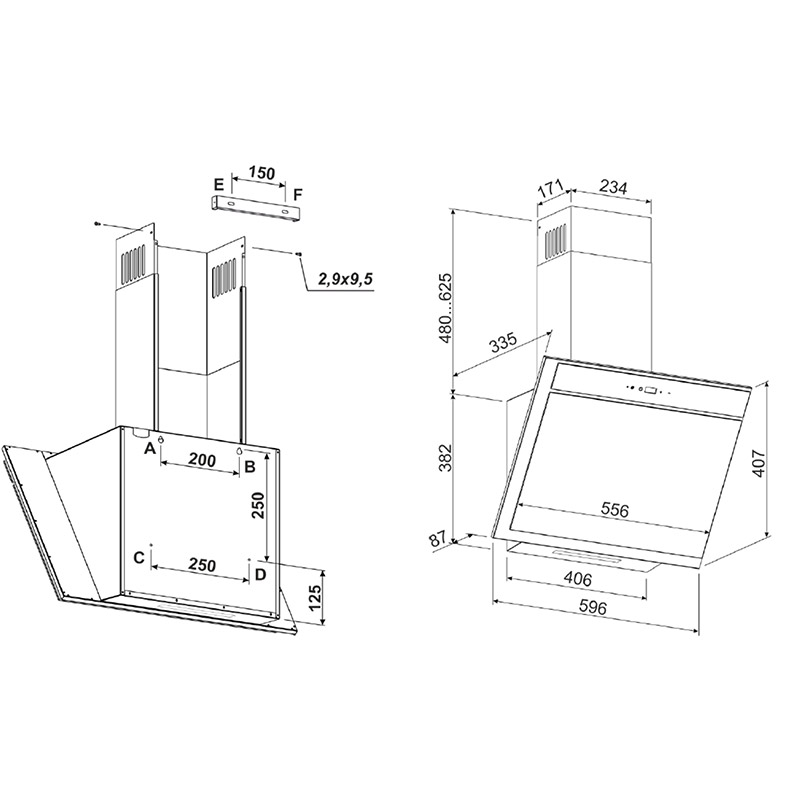 Фото Витяжка ELEYUS KREON 1200 LED 60 BL