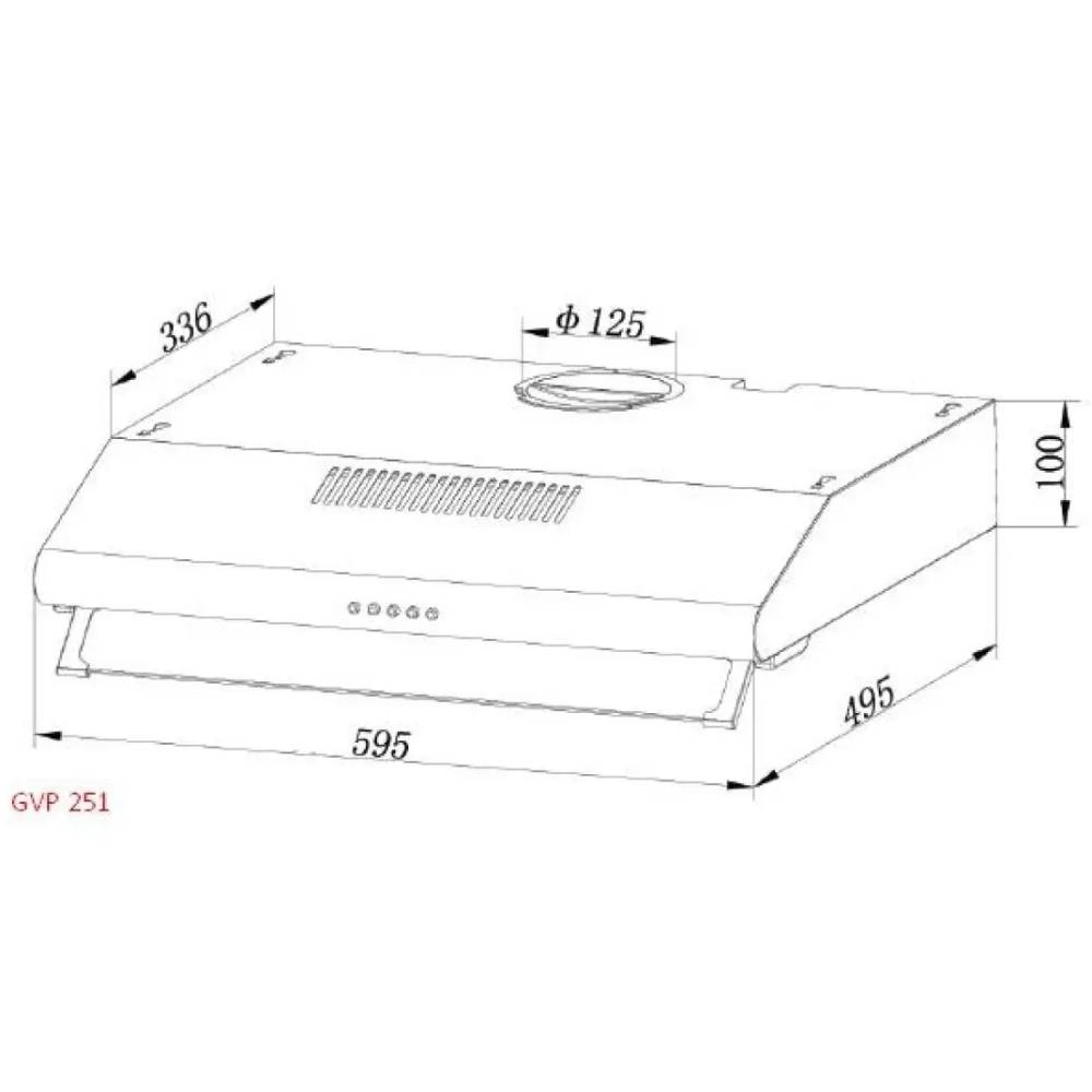 Вытяжка GRUNHELM GVP 251 I Inox Диаметр воздуховода 125