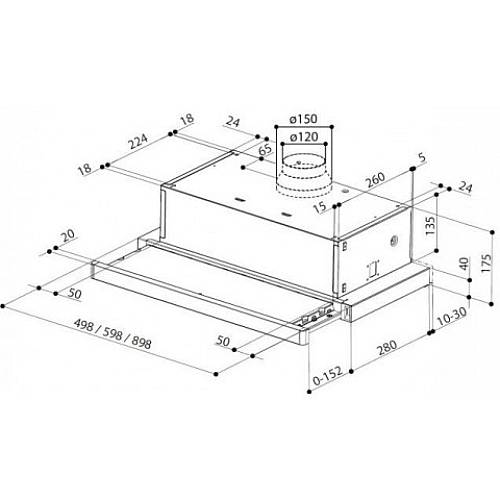 Витяжка FABER Flexa Ng Hip Bk A50 (315.0635.131) Потужність двигуна 140