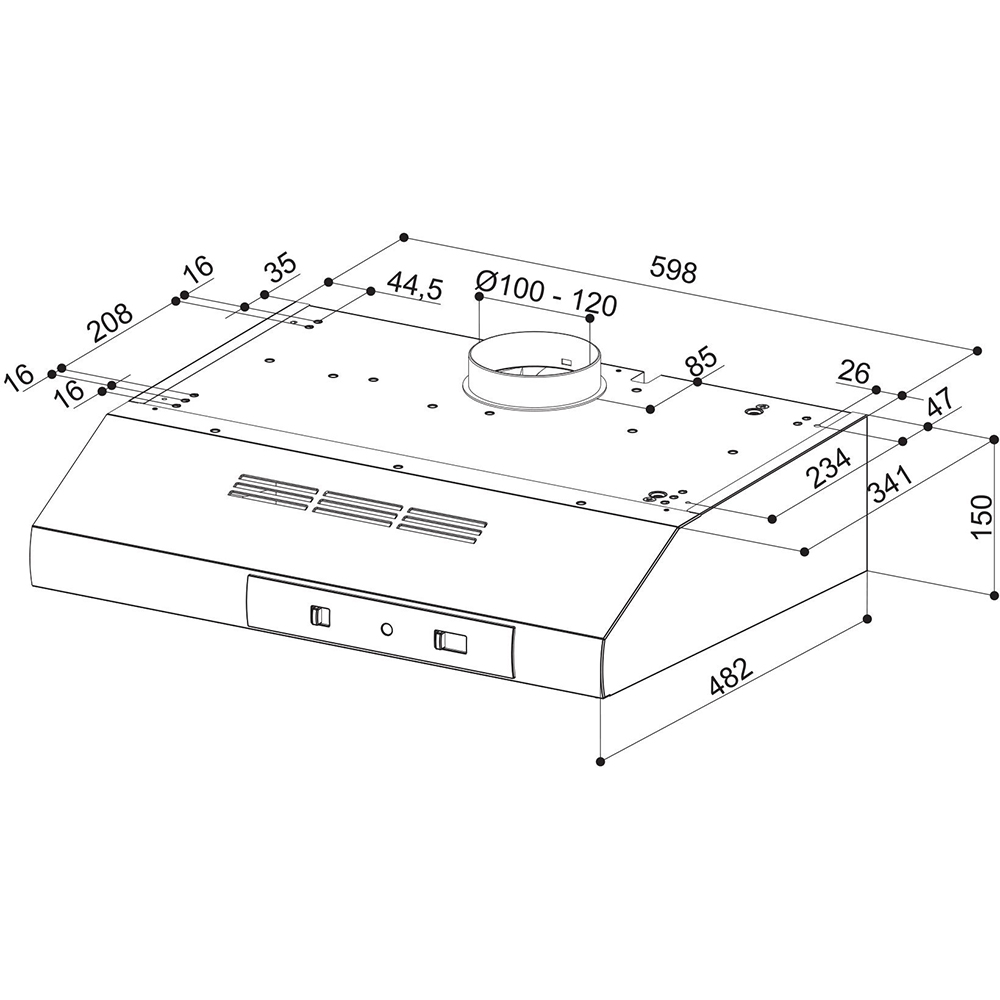 Вытяжка FABER 741 Base X A60 (300.0557.479) Мощность мотора 125