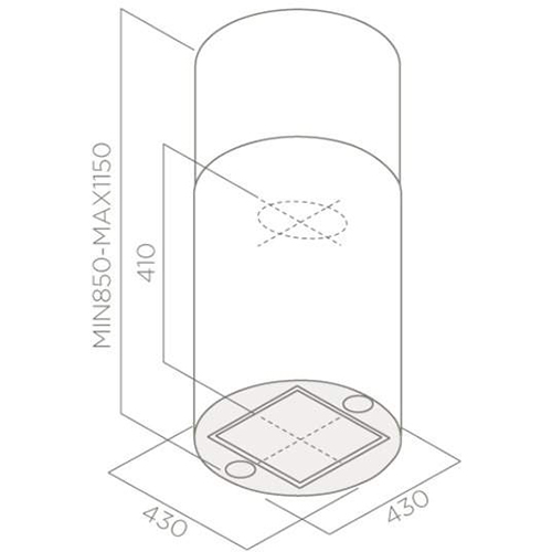 Вытяжка ELICA Tube Pro Island WH MAT/A/43 Тип островная