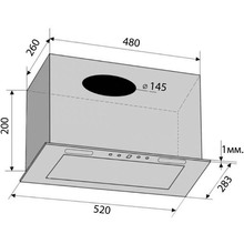 Вытяжка VENTOLUX PUNTO 52 BKG (800) PB