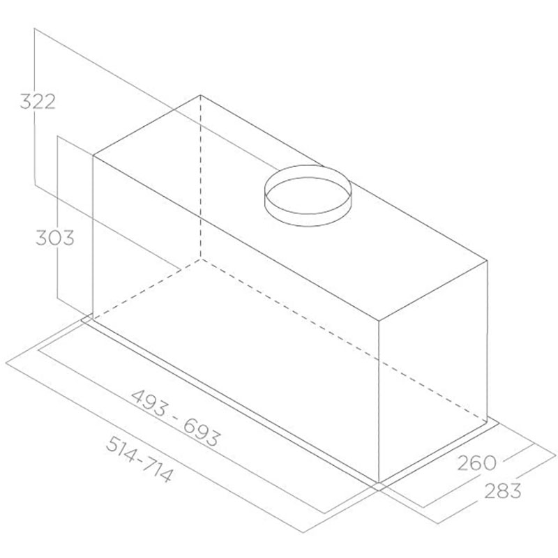 Витяжка ELICA LANE SENSOR BL MAT/A/52 Потужність двигуна 257