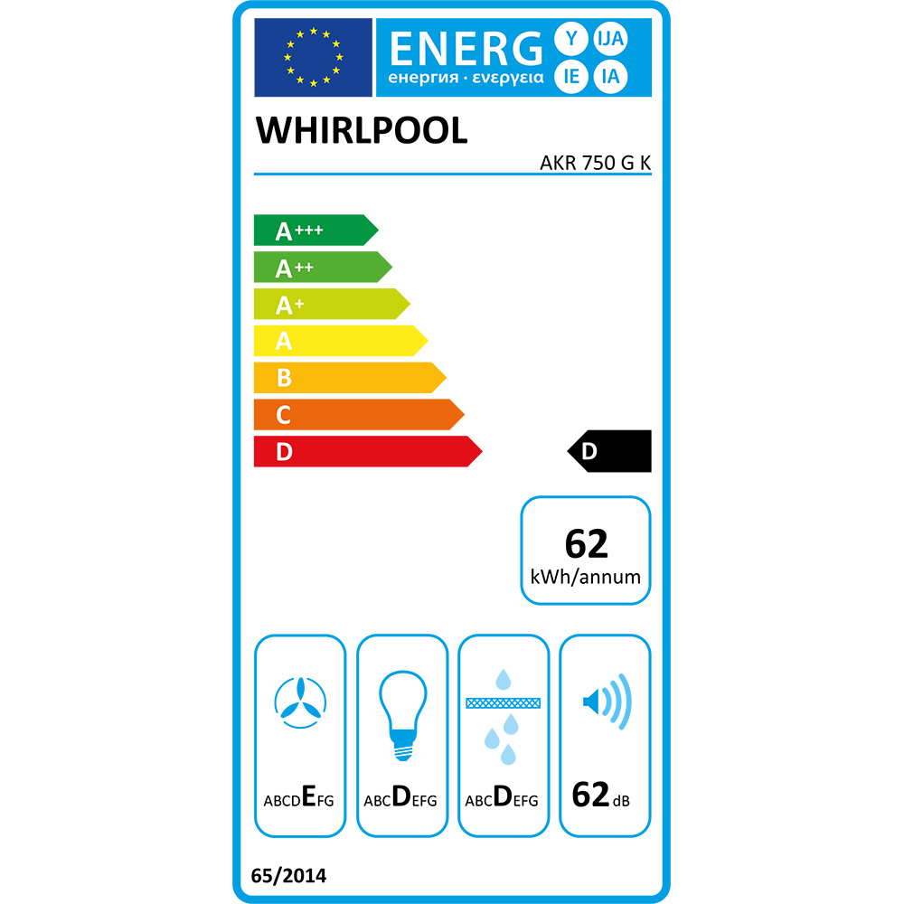 Вытяжка WHIRLPOOL AKR 750 G K Тип телескопическая