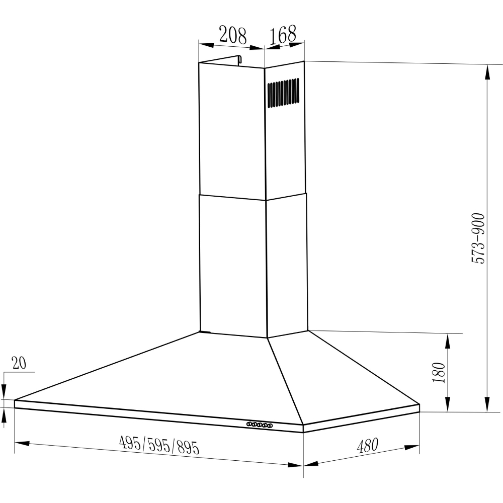 Вытяжка INTERLINE SET X A/60 PB/2/T Мощность мотора 65