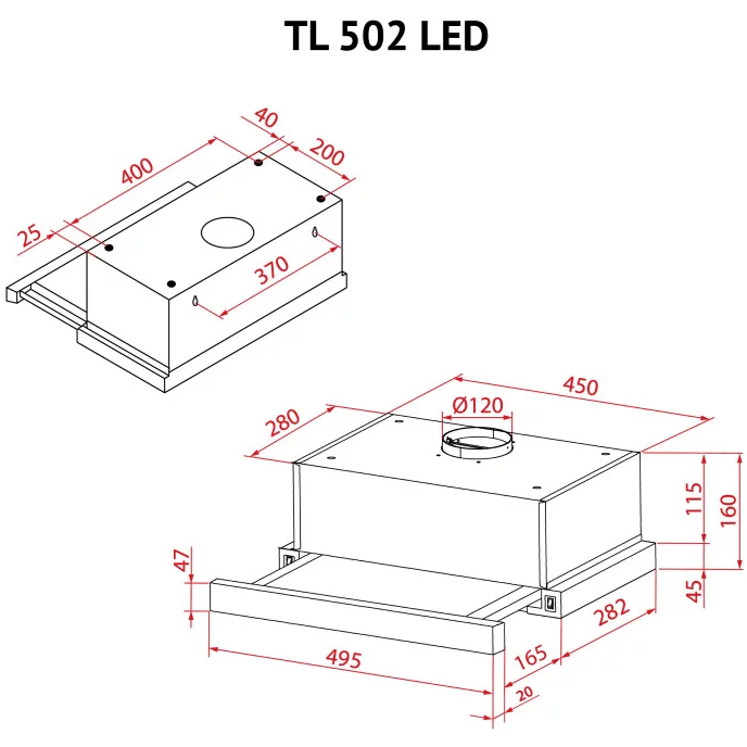 Зображення Витяжка PERFELLI TL 502 I LED