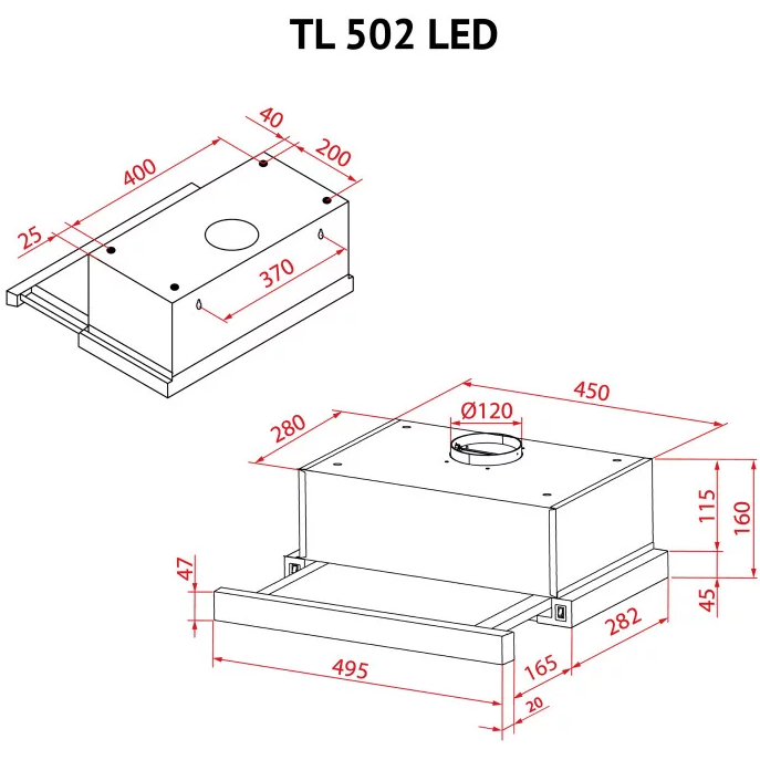 Зображення Витяжка PERFELLI TL 502 WH LED