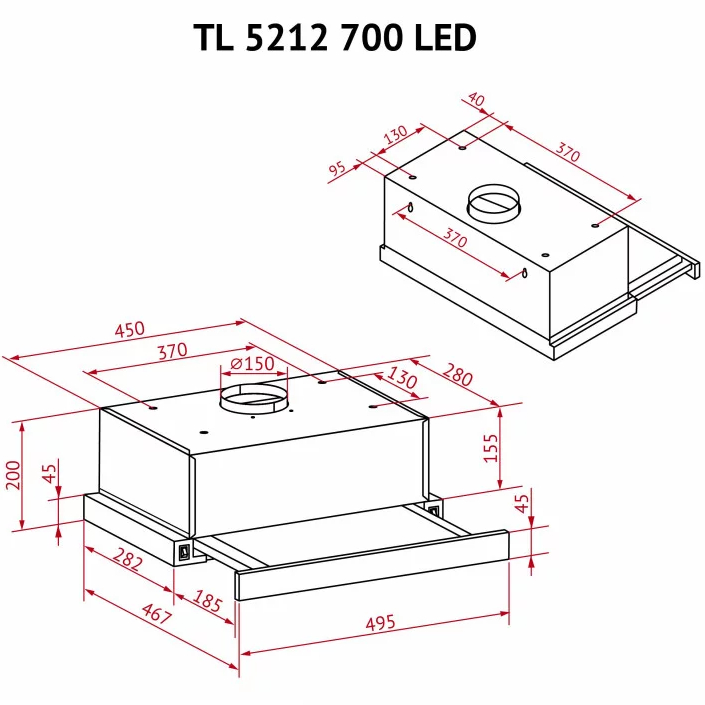 В Україні Витяжка PERFELLI TL 5212 I 700 LED