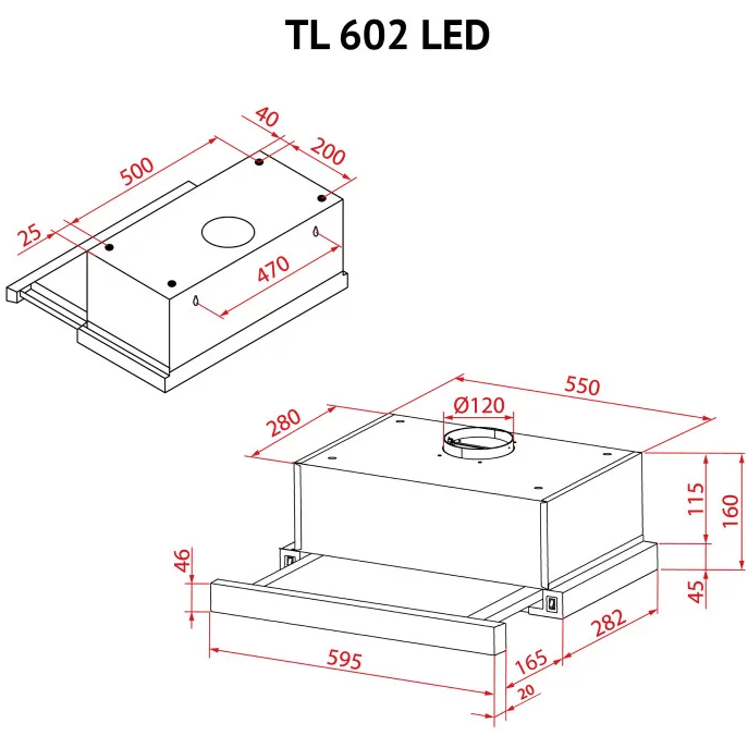 Фото Витяжка PERFELLI TL 602 WH LED