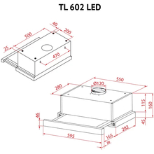 Витяжка PERFELLI TL 602 WH LED