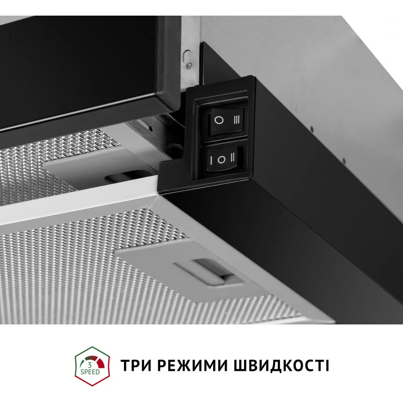 Зовнішній вигляд Витяжка PERFELLI TL 6622 BL 1000 LED