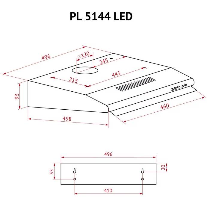 В інтернет магазині Витяжка PERFELLI PL 5144 Dark BR LED