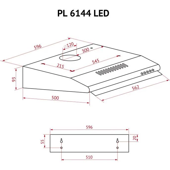 В інтернет магазині Витяжка PERFELLI PL 6144 Dark BR LED