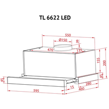 Витяжка PERFELLI TL 6622 I 1000 LED