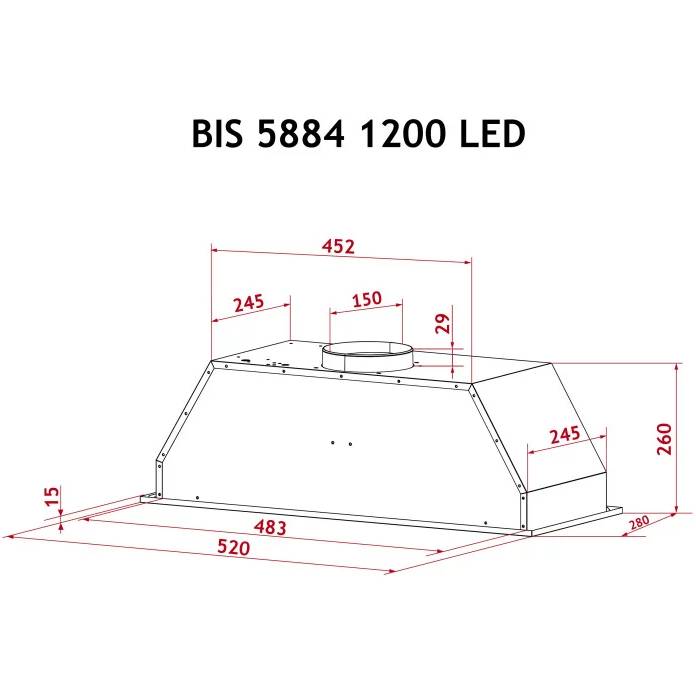 Зображення Витяжка PERFELLI BIS 5884 BL 1200 LED