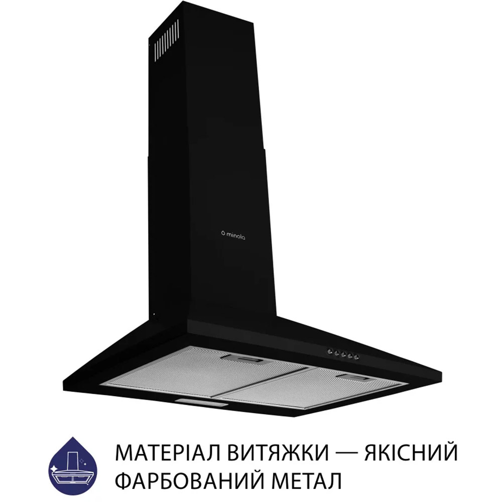 Вытяжка MINOLA HK 6614 BL 1000 LED Мощность мотора 130