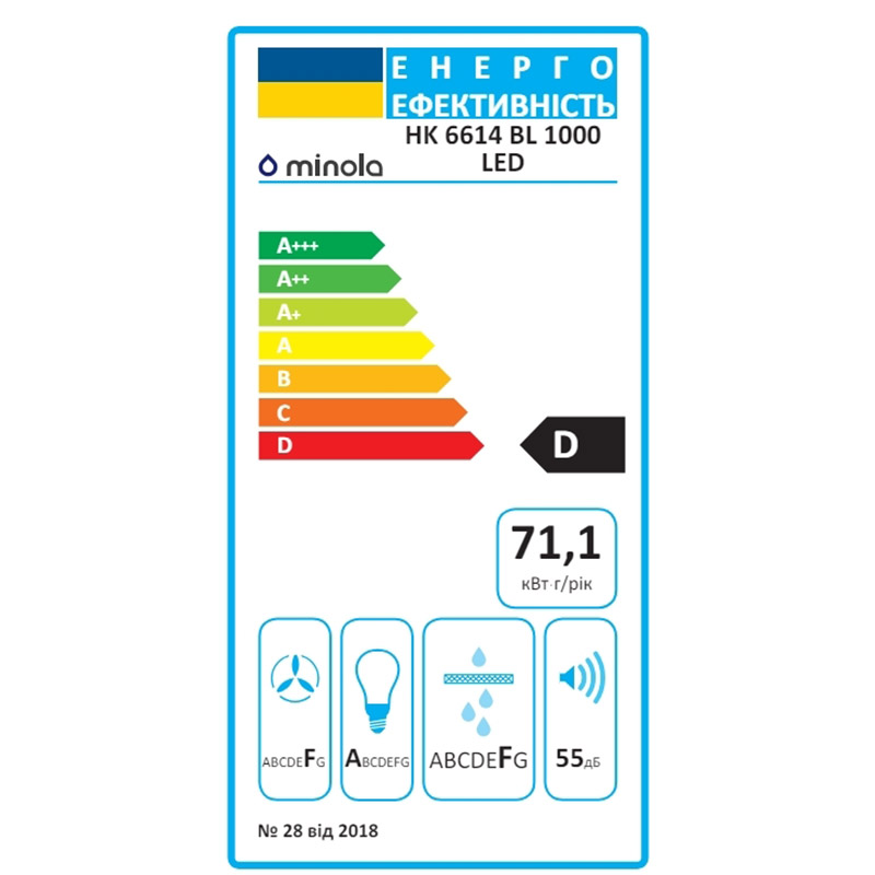 В интернет магазине Вытяжка MINOLA HK 6614 BL 1000 LED