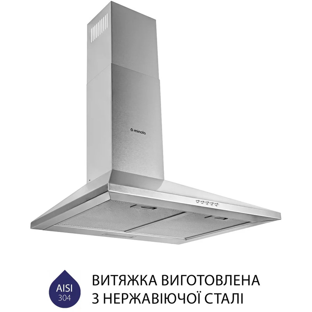 Вытяжка MINOLA HK 6614 I 1000 LED Мощность мотора 130