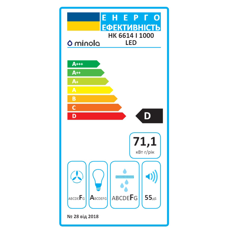 В интернет магазине Вытяжка MINOLA HK 6614 I 1000 LED