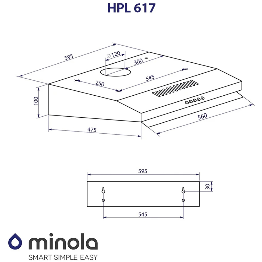 В Украине Вытяжка MINOLA HPL 617 BL