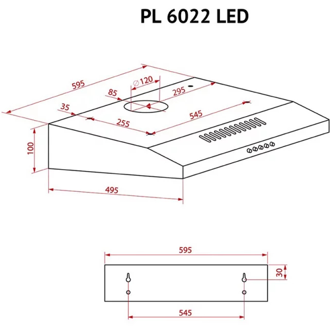 Покупка Вытяжка PERFELLI PL 6022 BL LED