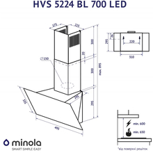 Вытяжка MINOLA HVS 5224 BL 700 LED