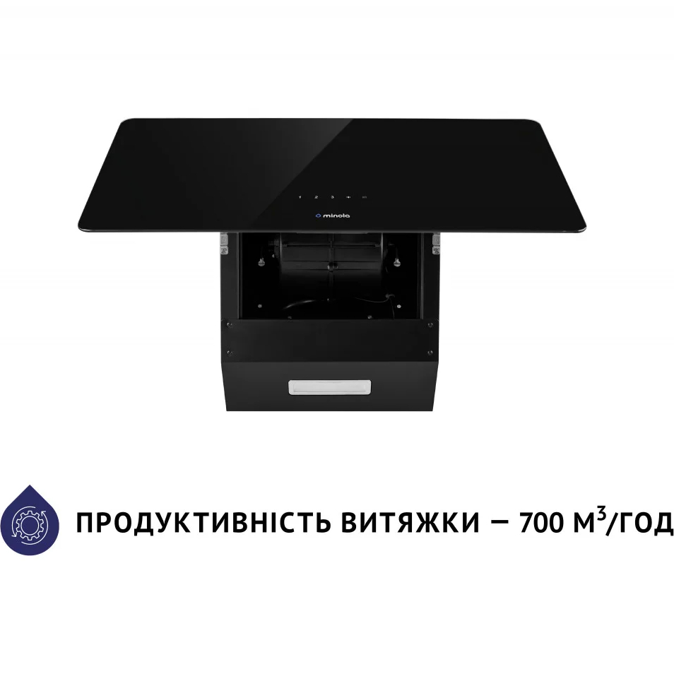 Вытяжка MINOLA HVS 5224 BL 700 LED Диаметр воздуховода 150