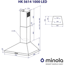 Вытяжка MINOLA HK 5614 BL 1000 LED