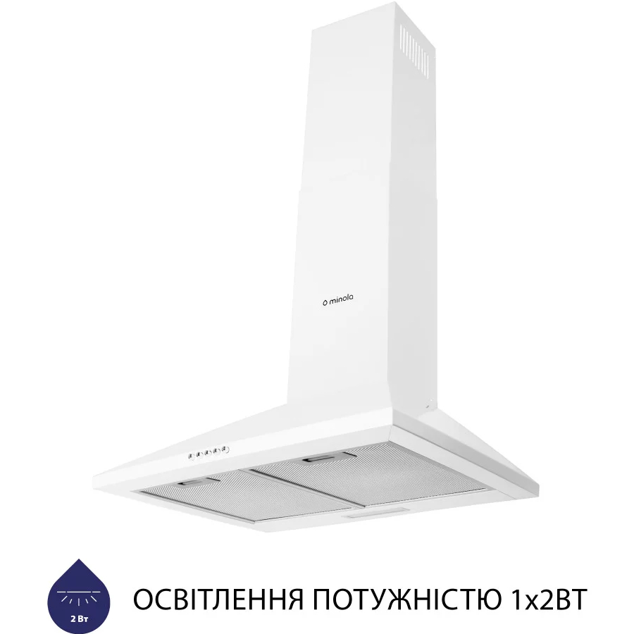 Вытяжка MINOLA HK 5614 WH 1000 LED Диаметр воздуховода 150