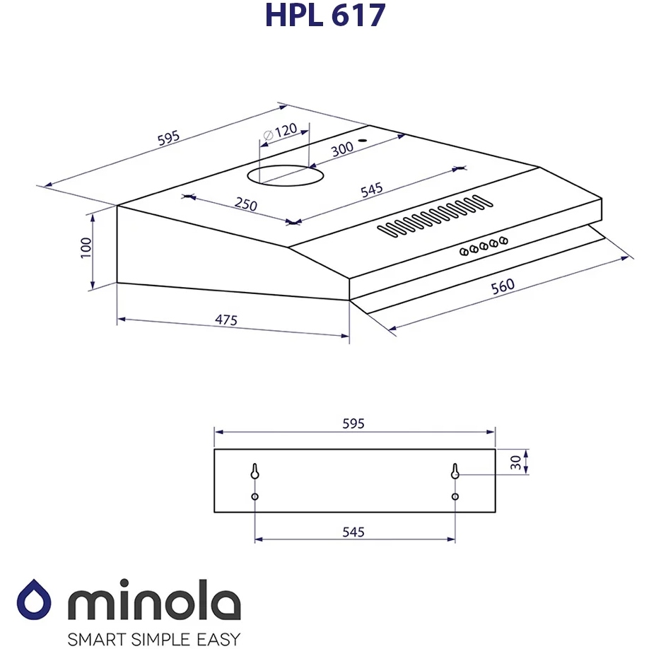 Изображение Вытяжка MINOLA HPL 617 WH