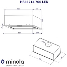Вытяжка MINOLA HBI 5214 BL 700 LED