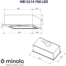 Вытяжка MINOLA HBI 5214 I 700 LED