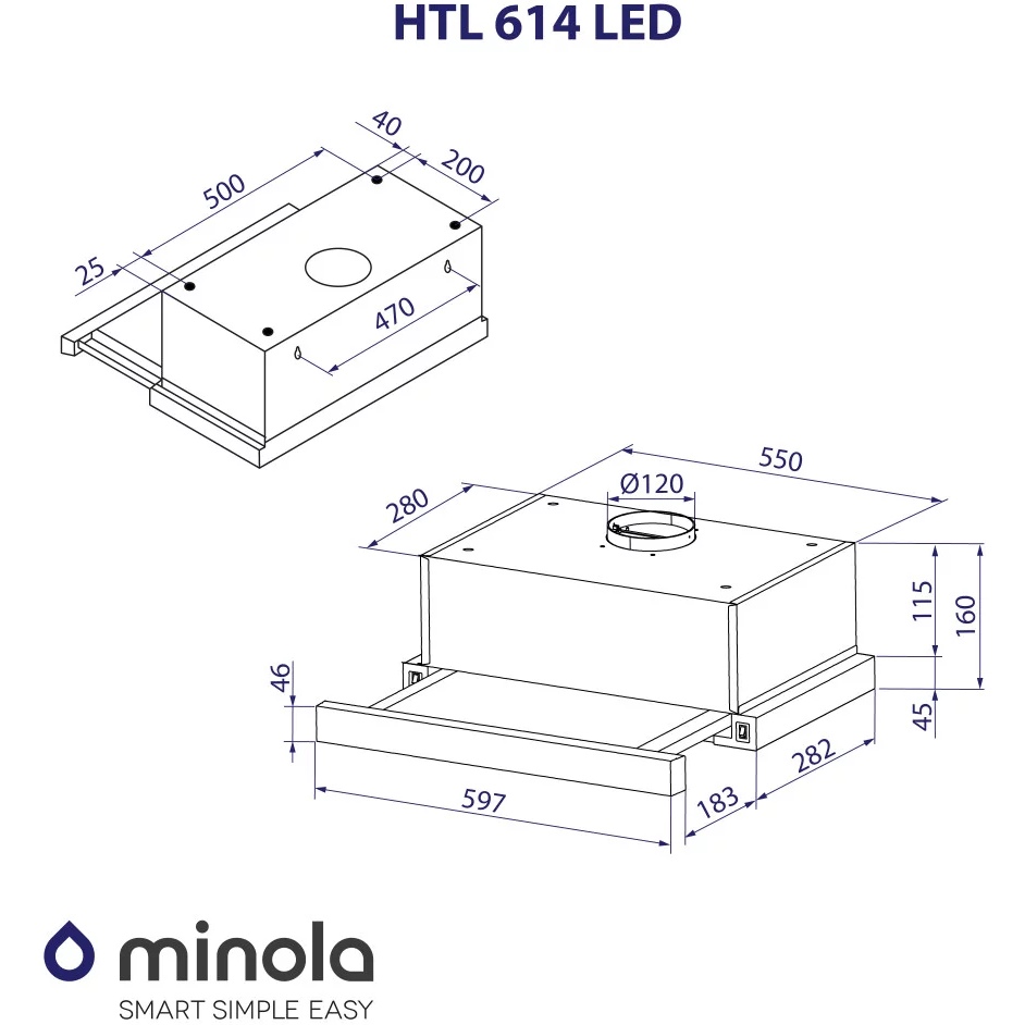 Покупка Вытяжка MINOLA HTL 614 WH LED